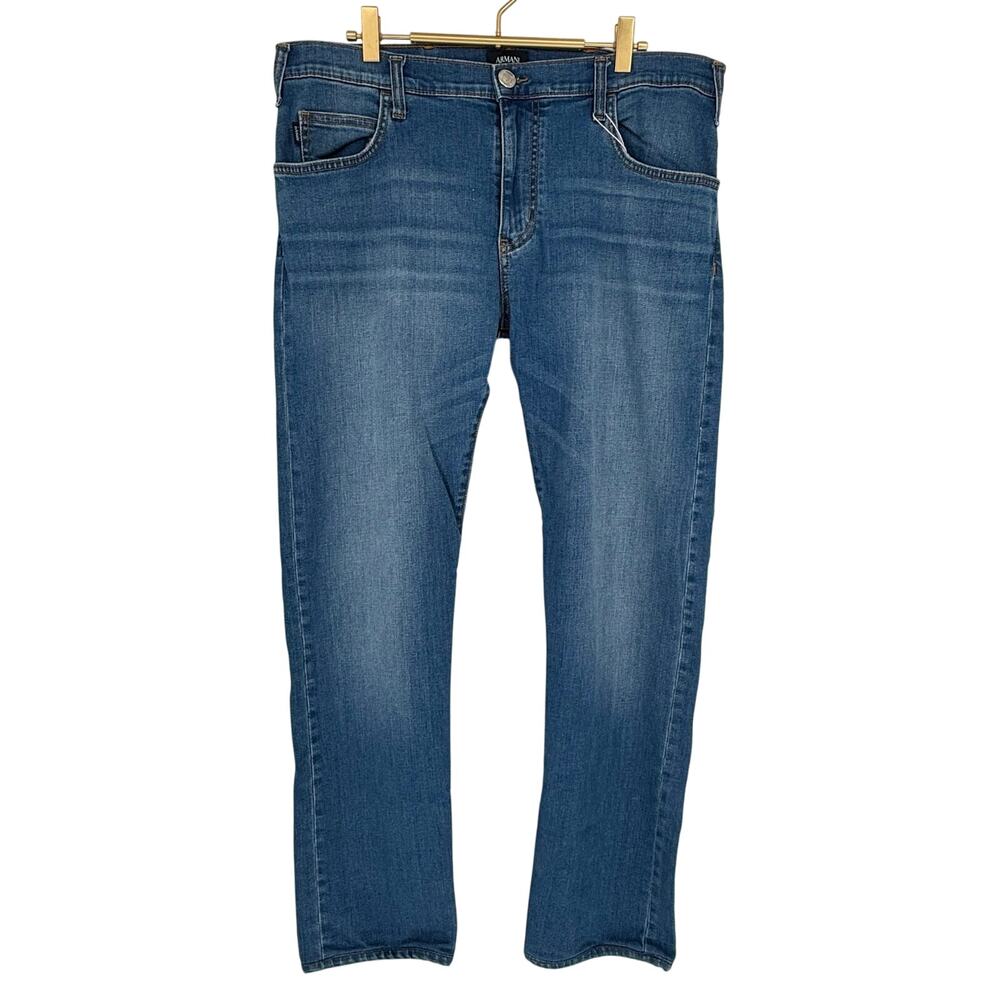 Armani Jeans Slim Straight Leg Jeans Men's Denim Size 36 Light Wash